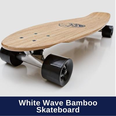 White Wave Bamboo Skateboard